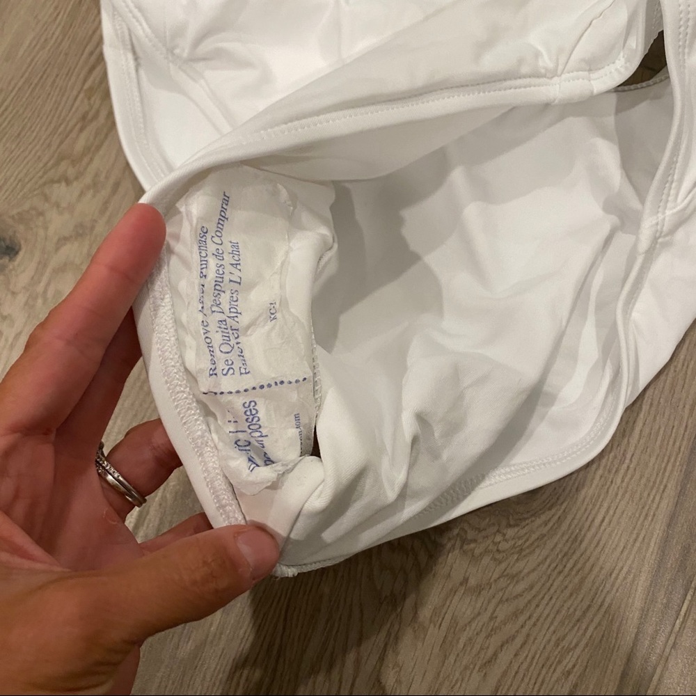 La Blanca White High Neck Cut Out One Piece Swim Gem